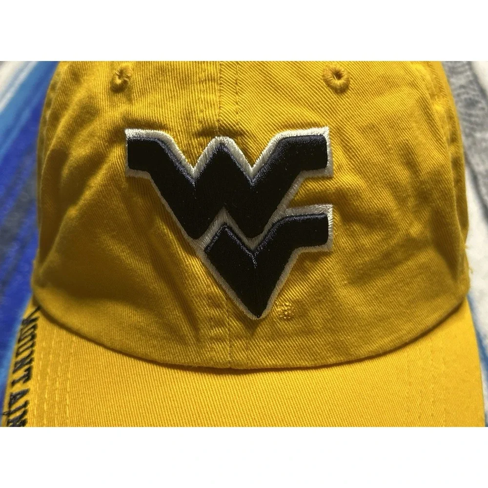 VTG Y2K West Virginia Mountaineers Russell Athletic Yellow Adjustable Hat WVU